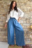 Essential Summer Chambray Spot Wide Leg Pant Mid